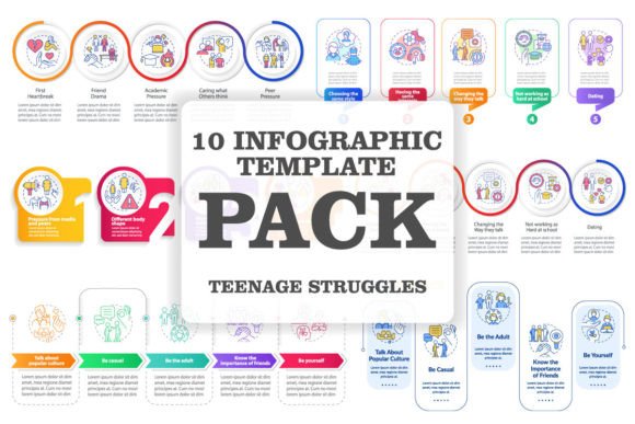 Common Teenage Issues Infographic Set Graphics Review