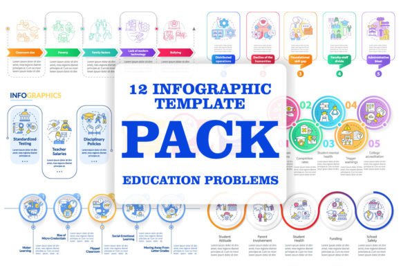 Issues Education Infographic Templates: Graphics Review