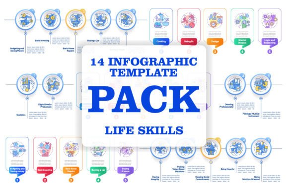 Life Skills Infographic Template Bundle: Graphics Review