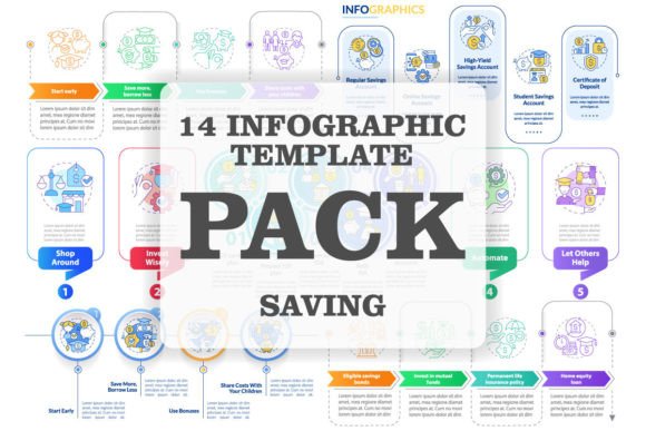 Saving Infographic Template Set: Graphics & Infographics Review